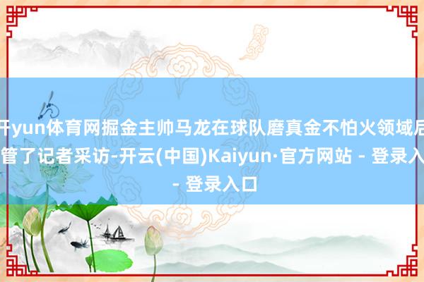 开yun体育网掘金主帅马龙在球队磨真金不怕火领域后接管了记者采访-开云(中国)Kaiyun·官方网站 - 登录入口