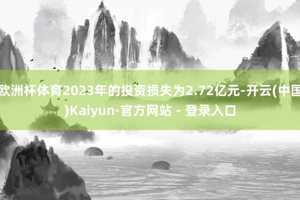 欧洲杯体育2023年的投资损失为2.72亿元-开云(中国)Kaiyun·官方网站 - 登录入口