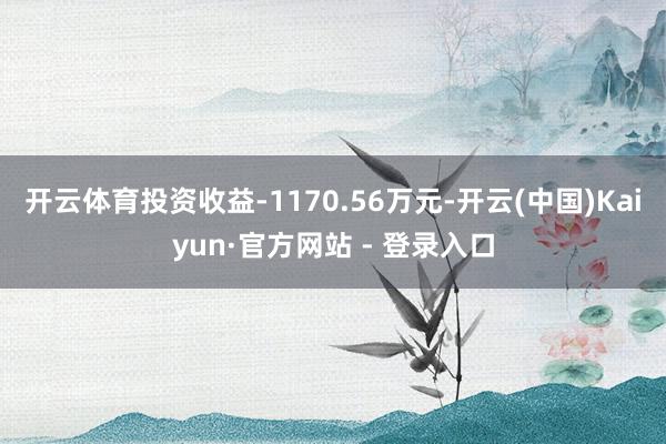 开云体育投资收益-1170.56万元-开云(中国)Kaiyun·官方网站 - 登录入口