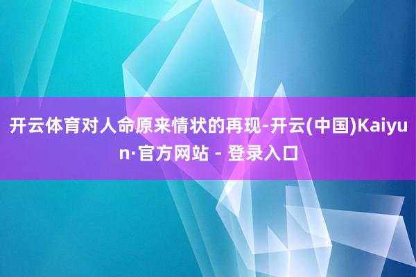 开云体育对人命原来情状的再现-开云(中国)Kaiyun·官方网站 - 登录入口