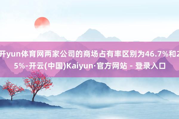 开yun体育网两家公司的商场占有率区别为46.7%和25%-开云(中国)Kaiyun·官方网站 - 登录入口