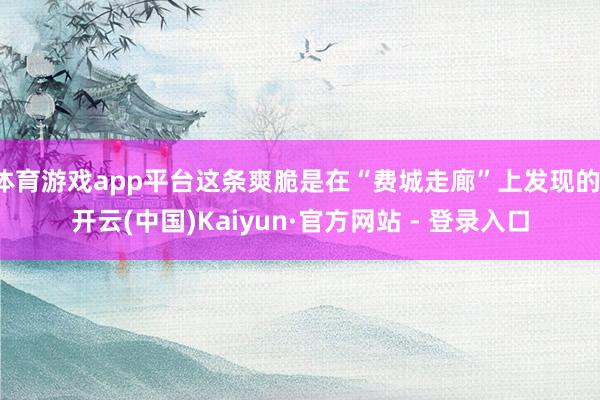 体育游戏app平台这条爽脆是在“费城走廊”上发现的-开云(中国)Kaiyun·官方网站 - 登录入口