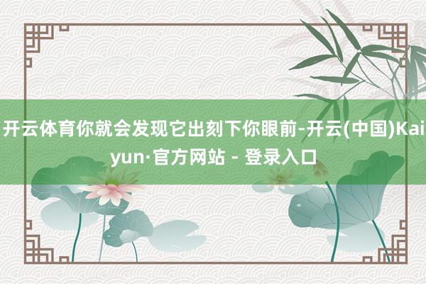 开云体育你就会发现它出刻下你眼前-开云(中国)Kaiyun·官方网站 - 登录入口