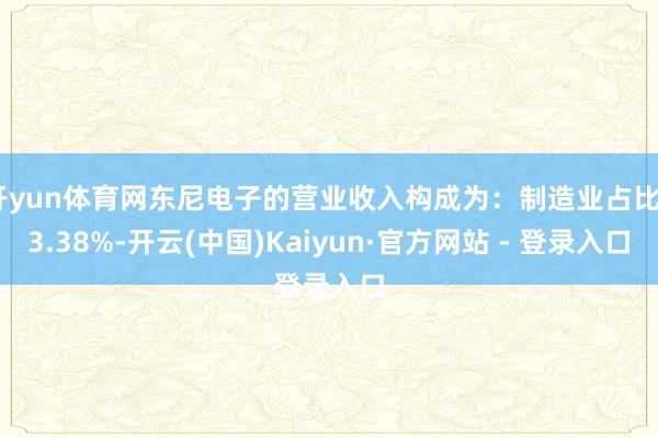 开yun体育网东尼电子的营业收入构成为：制造业占比93.38%-开云(中国)Kaiyun·官方网站 - 登录入口