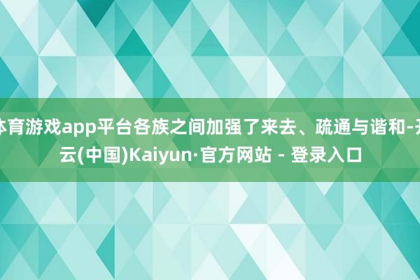 体育游戏app平台各族之间加强了来去、疏通与谐和-开云(中国)Kaiyun·官方网站 - 登录入口