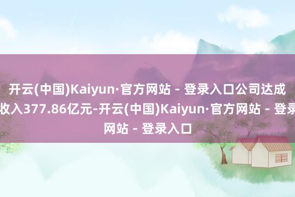 开云(中国)Kaiyun·官方网站 - 登录入口公司达成交易收入377.86亿元-开云(中国)Kaiyun·官方网站 - 登录入口